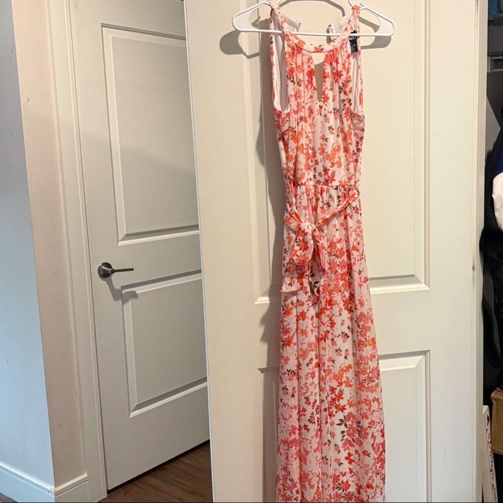 DKNY Floral Maxi Dress - White and Orange